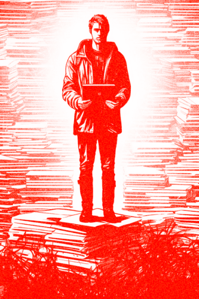 a man with books